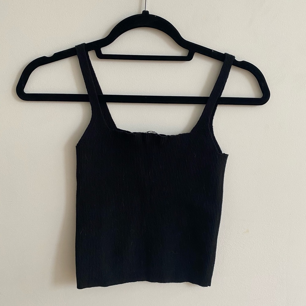 Brandy Melville Ribbed Square Neck Top - Picture 3 of 3